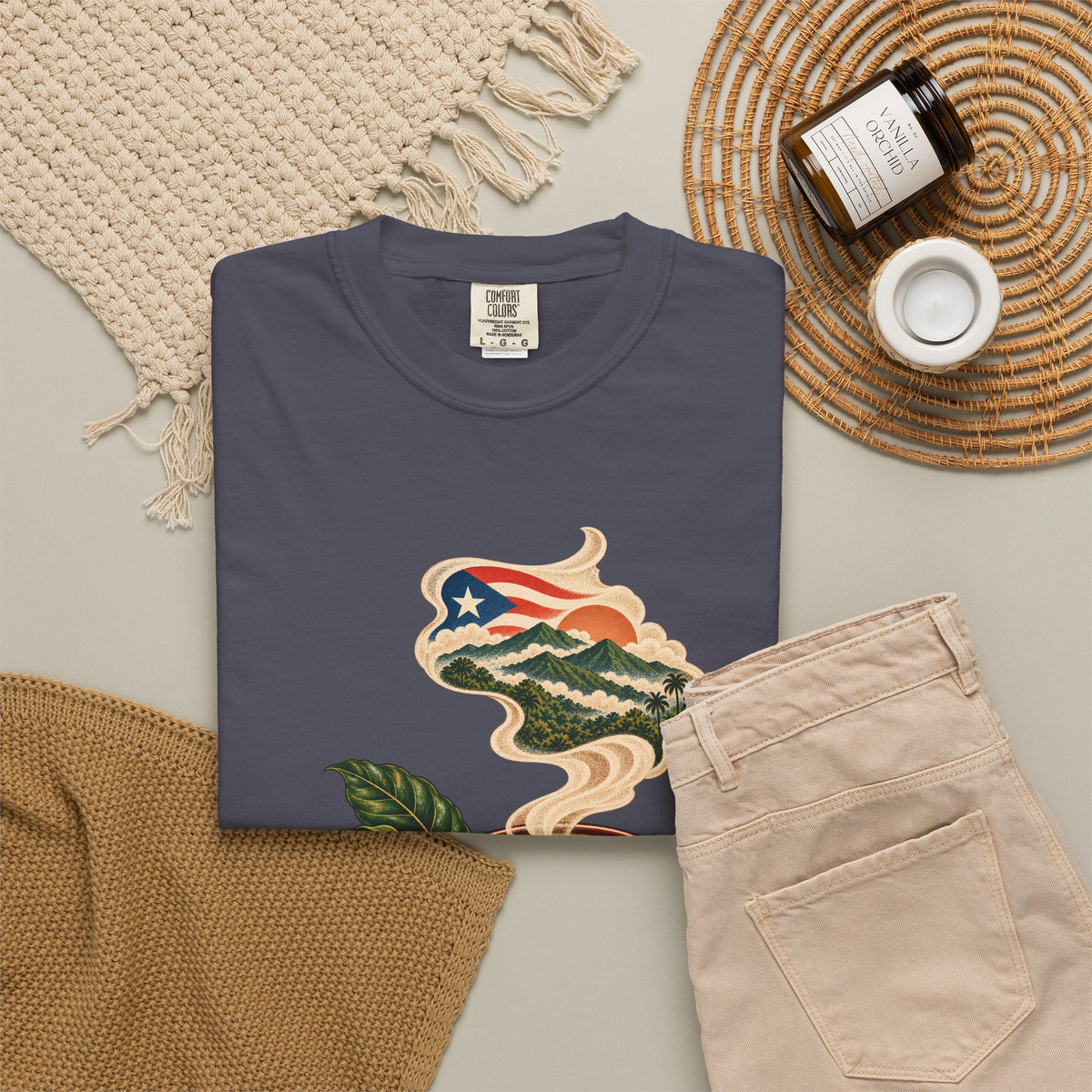 Cafe y Montana Premium Garment-Dyed Tee