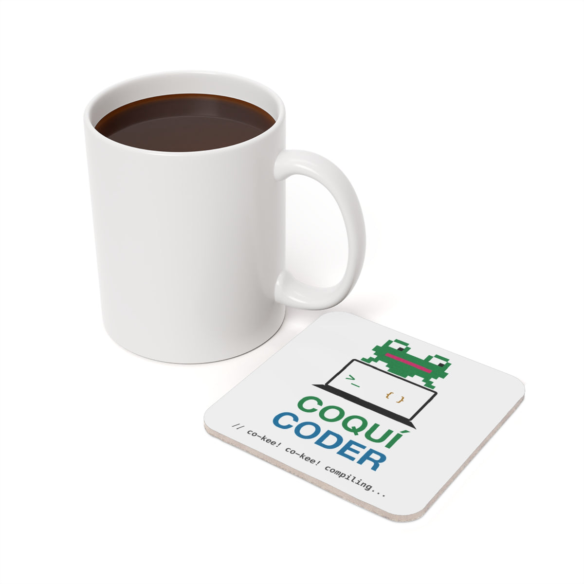 Coquí Coder Pixel Frog Coaster