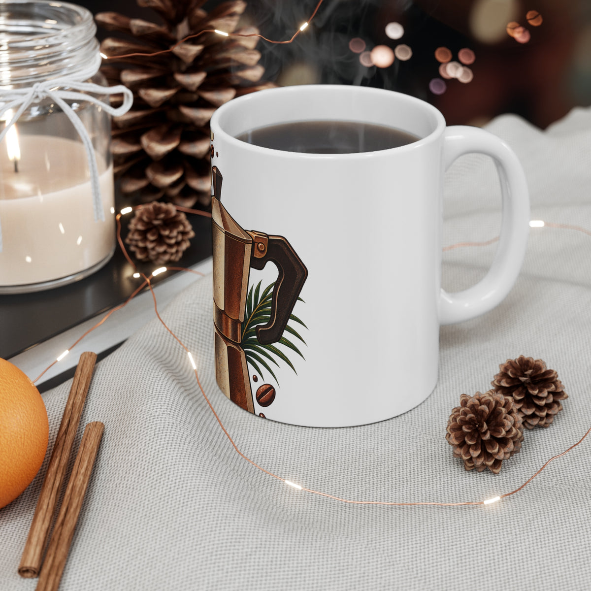 Cafecito Greca Mug, 11 oz