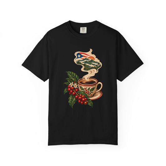 Cafe y Montana Premium Garment-Dyed Tee – Black