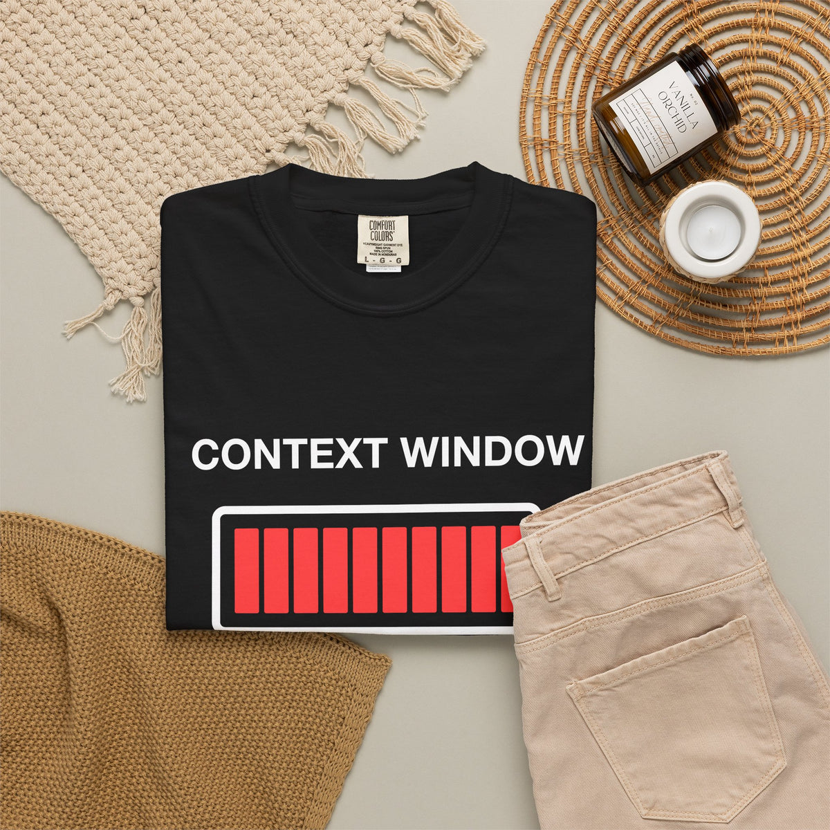 Context Window 99% Full Premium Garment-Dyed Tee
