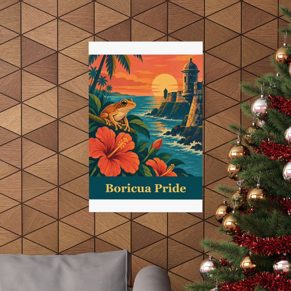 Boricua Pride Coqui Vintage Travel Poster