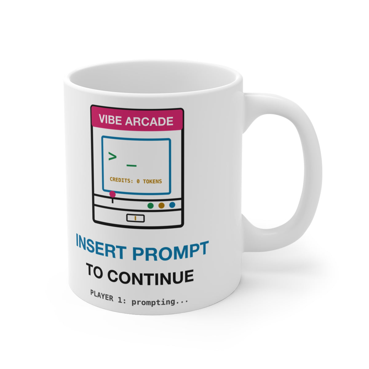 Insert Prompt To Continue Retro Arcade Mug, 11 oz