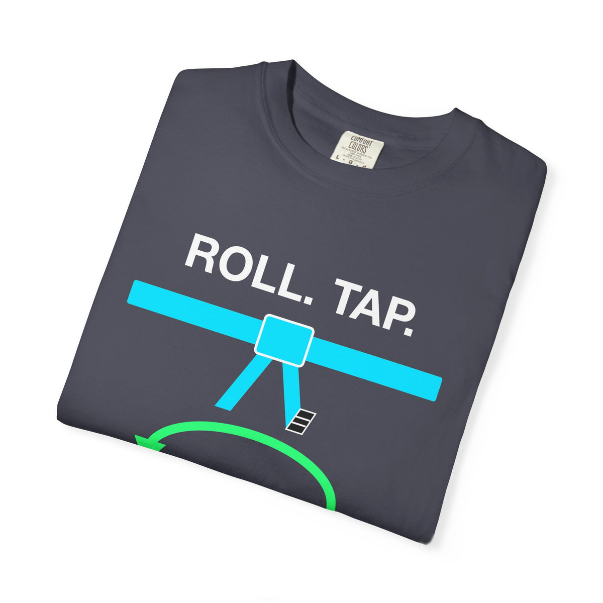 Roll Tap Rollback Jiu-Jitsu Coder design on a garment-dyed tee, view 7