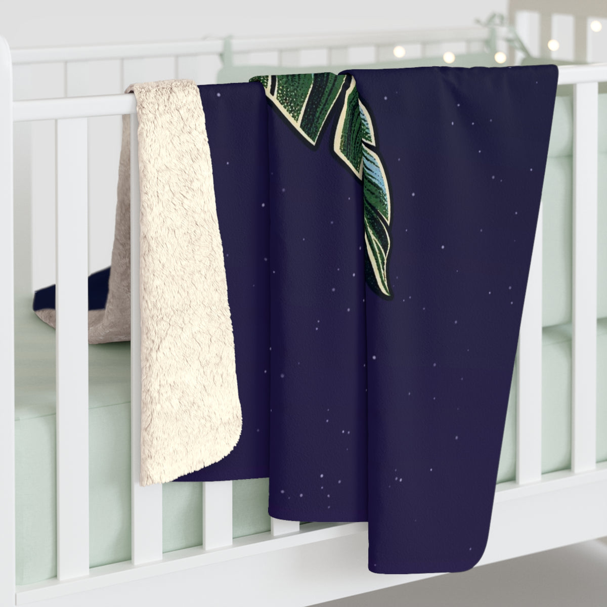 Coqui de Noche design on a sherpa fleece blanket, view 6