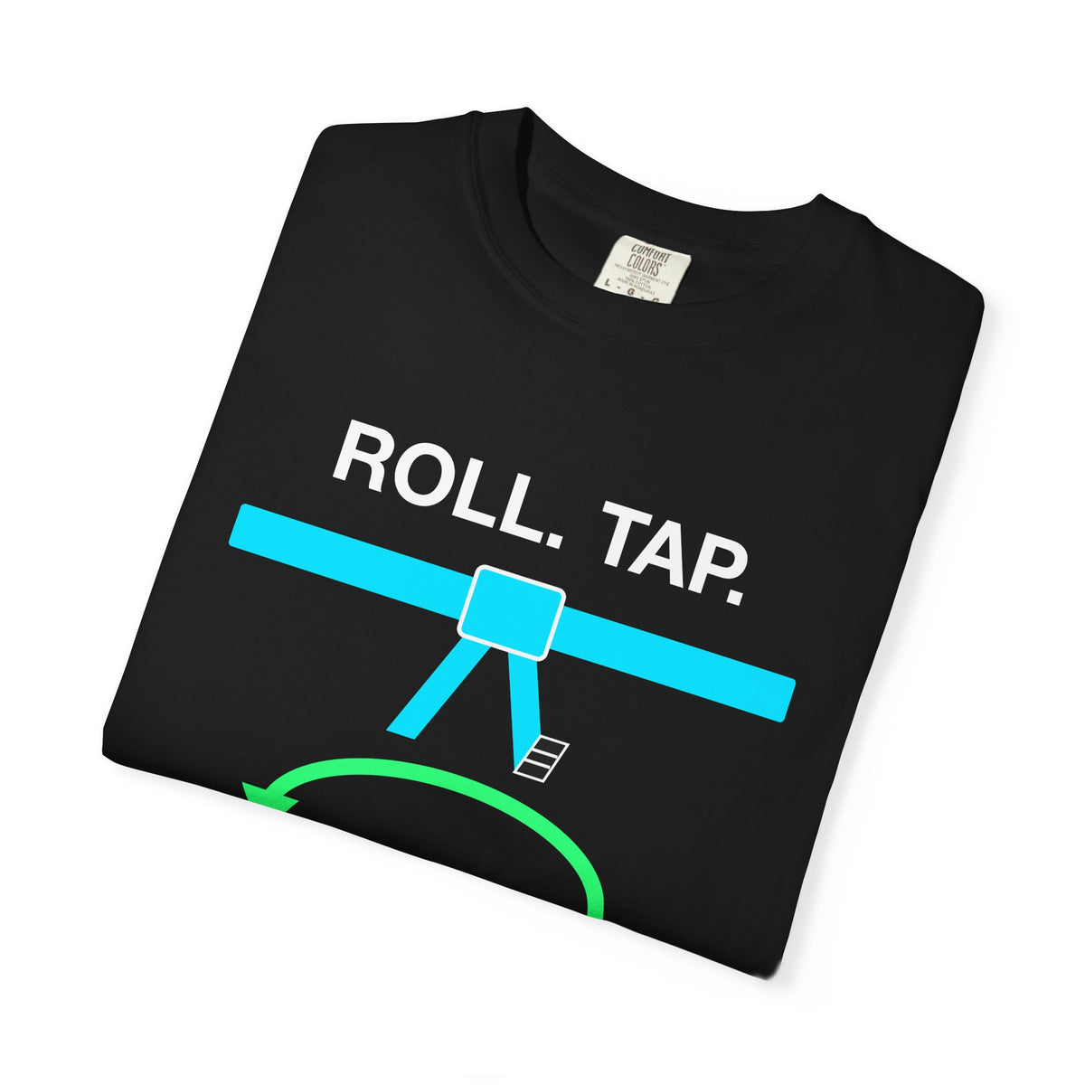 Roll Tap Rollback Jiu-Jitsu Coder design on a garment-dyed tee, view 4
