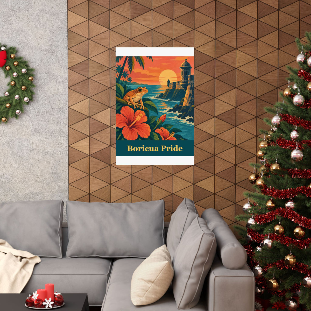 Boricua Pride Coqui Vintage Travel Poster