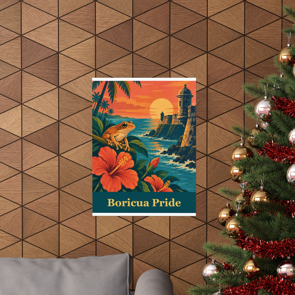 Boricua Pride Coqui Vintage Travel Poster