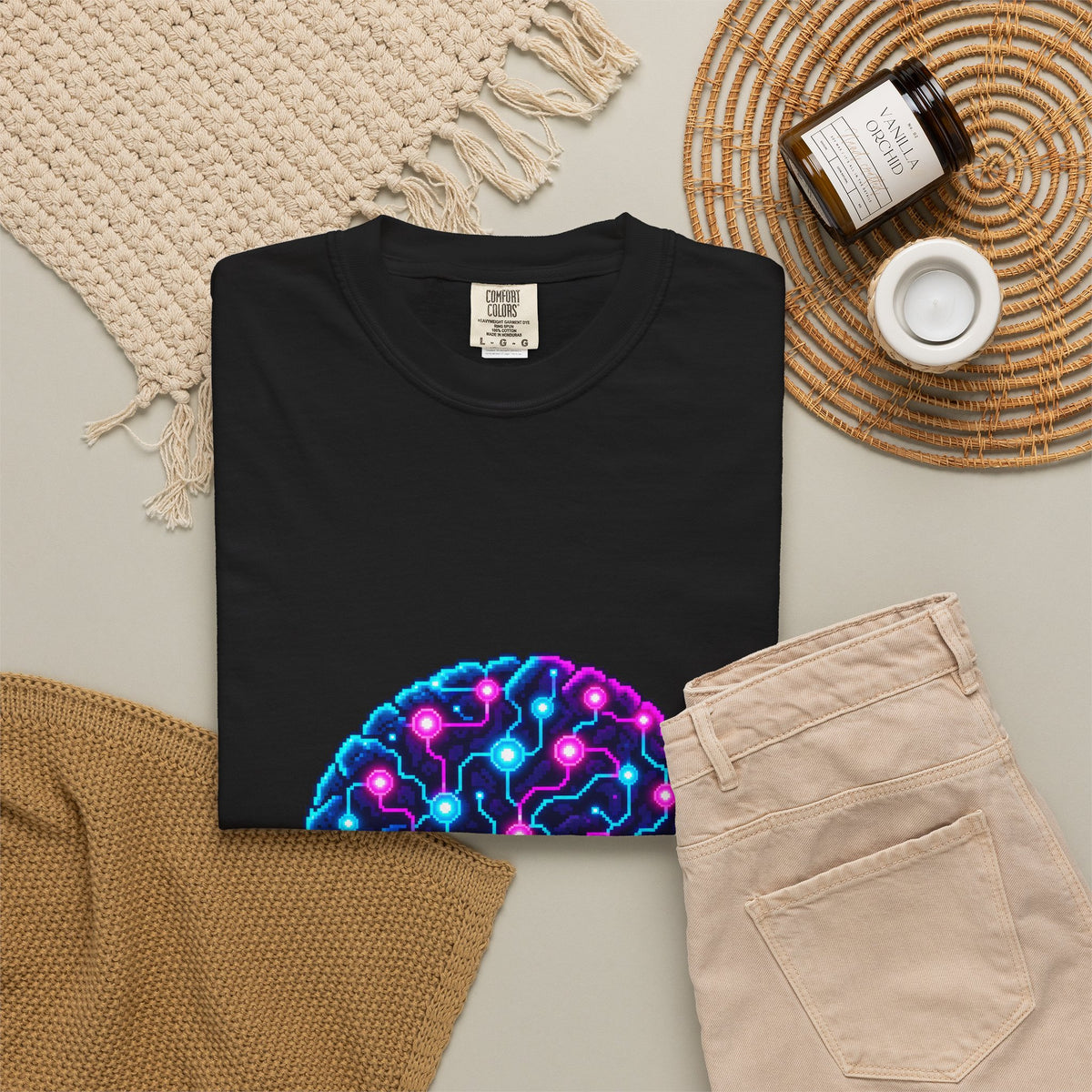 Geek AI Brain Premium Garment-Dyed Tee
