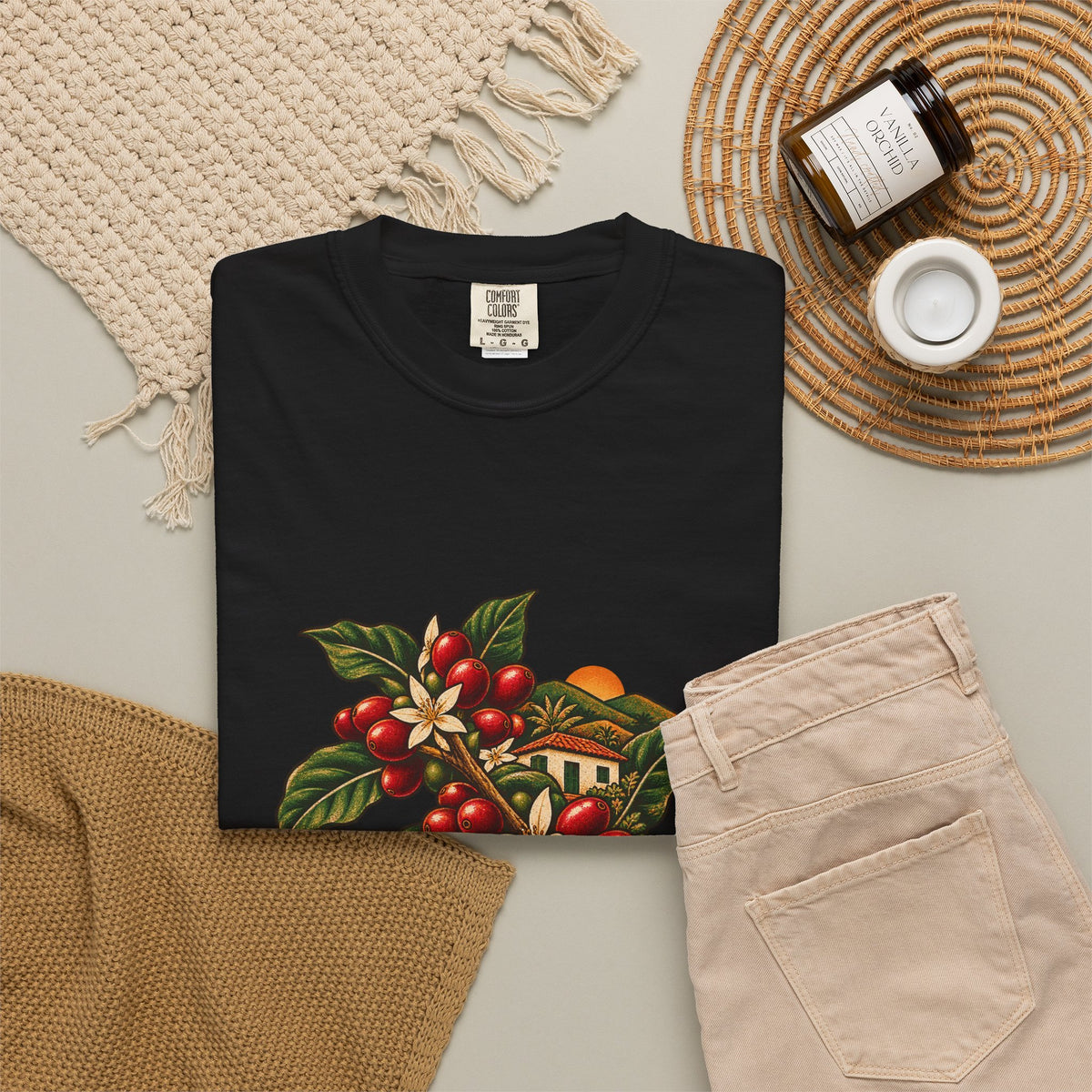 Cafe de Puerto Rico Cerezas Premium Garment-Dyed Tee