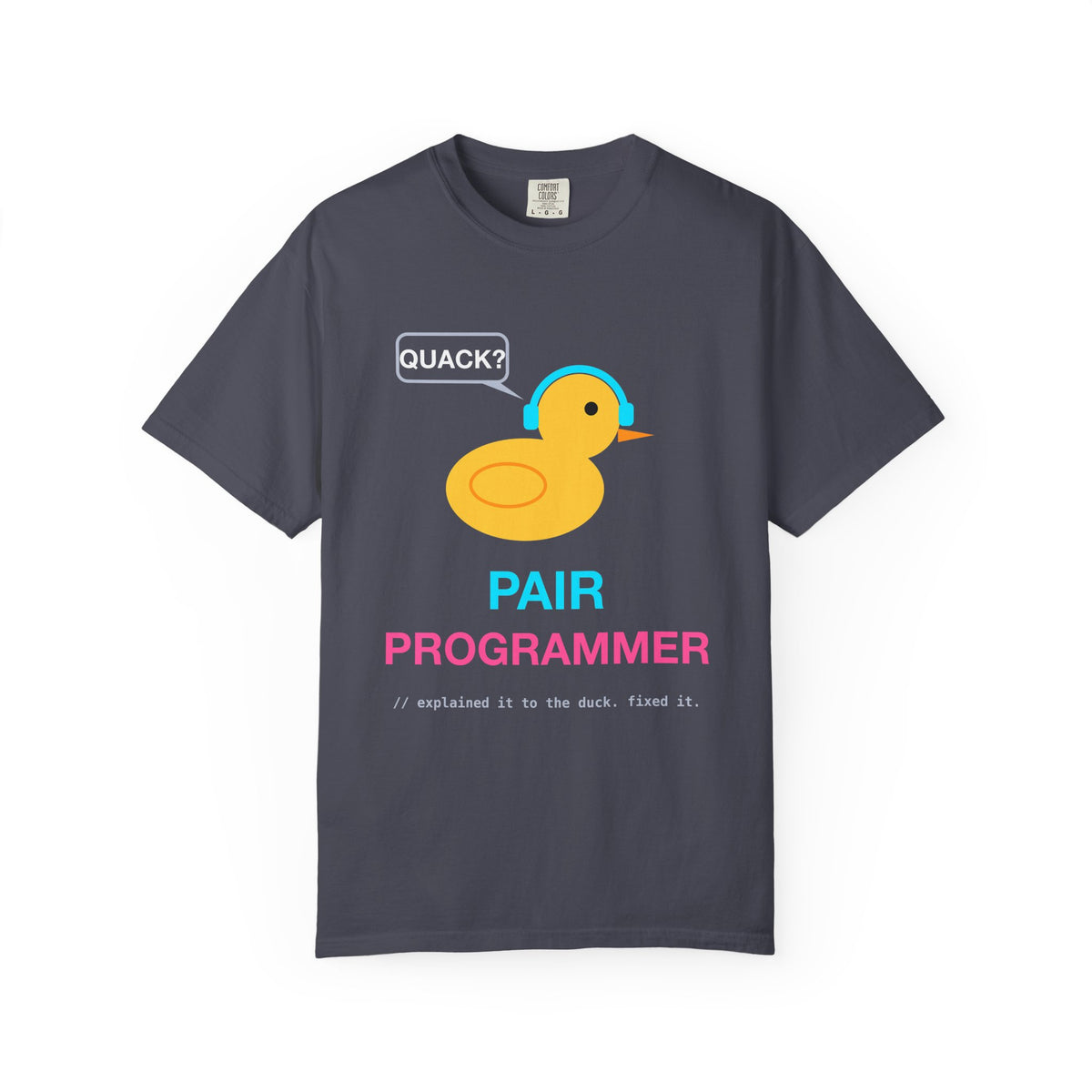 Pair Programmer Duck With Headphones Premium Garment-Dyed Tee