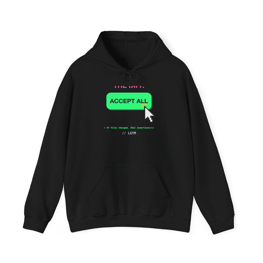 I Didn't Read The Diff Accept All design on a classic pullover hoodie