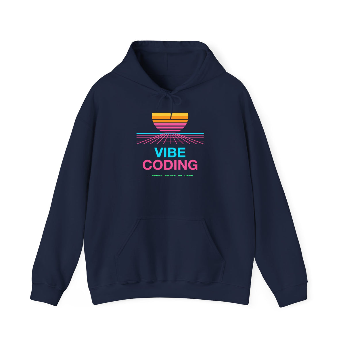 Vibe Coding Synthwave Sunset Classic Pullover Hoodie