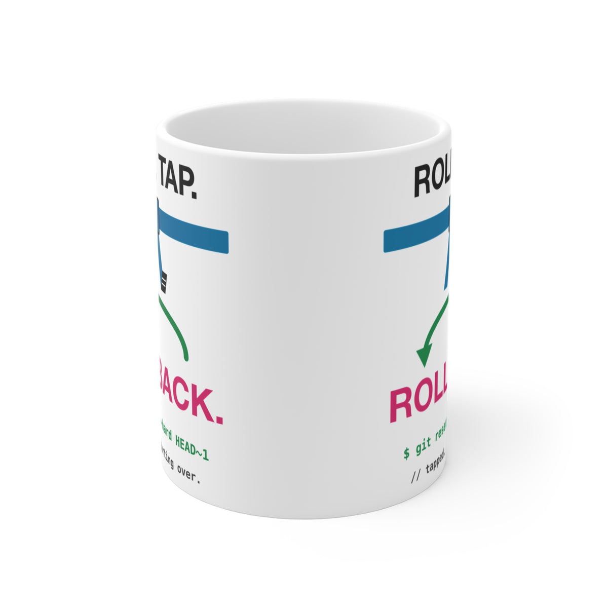 Roll Tap Rollback Jiu-Jitsu Coder Mug, 11 oz