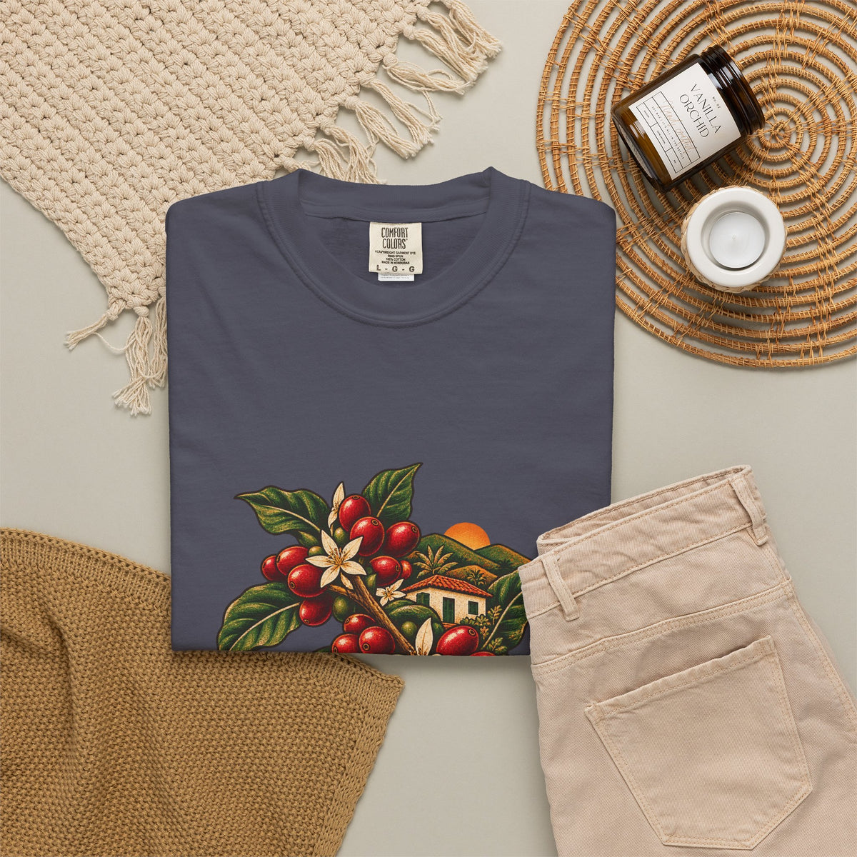 Cafe de Puerto Rico Cerezas Premium Garment-Dyed Tee