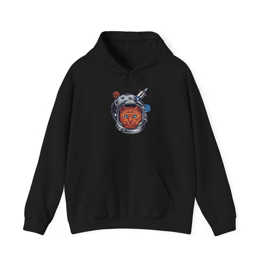 Boricat en la Luna design on a classic pullover hoodie