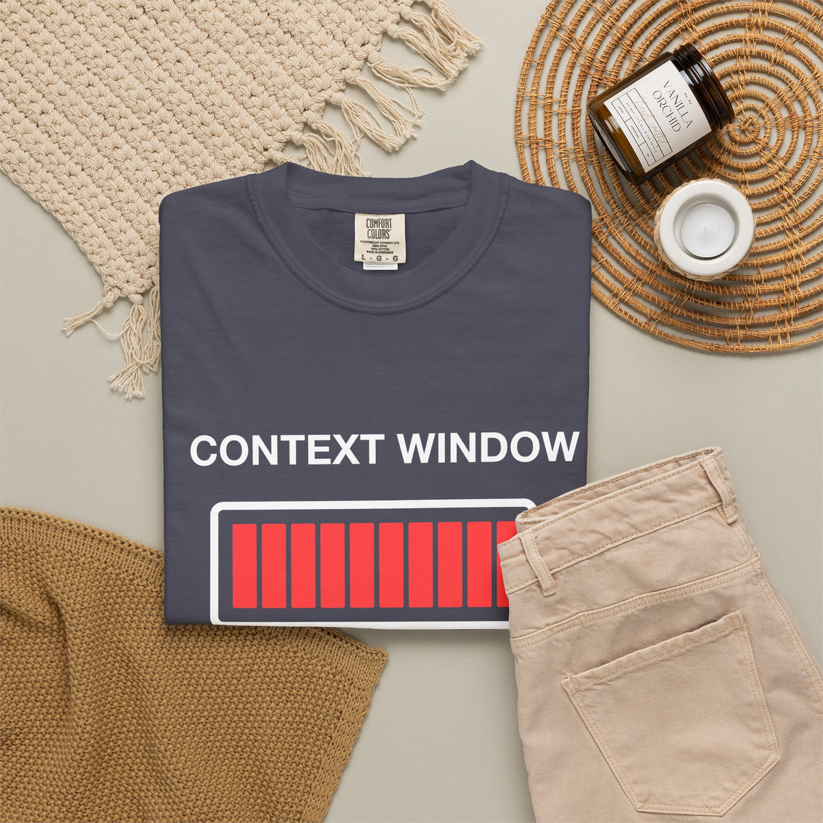 Context Window 99% Full Premium Garment-Dyed Tee