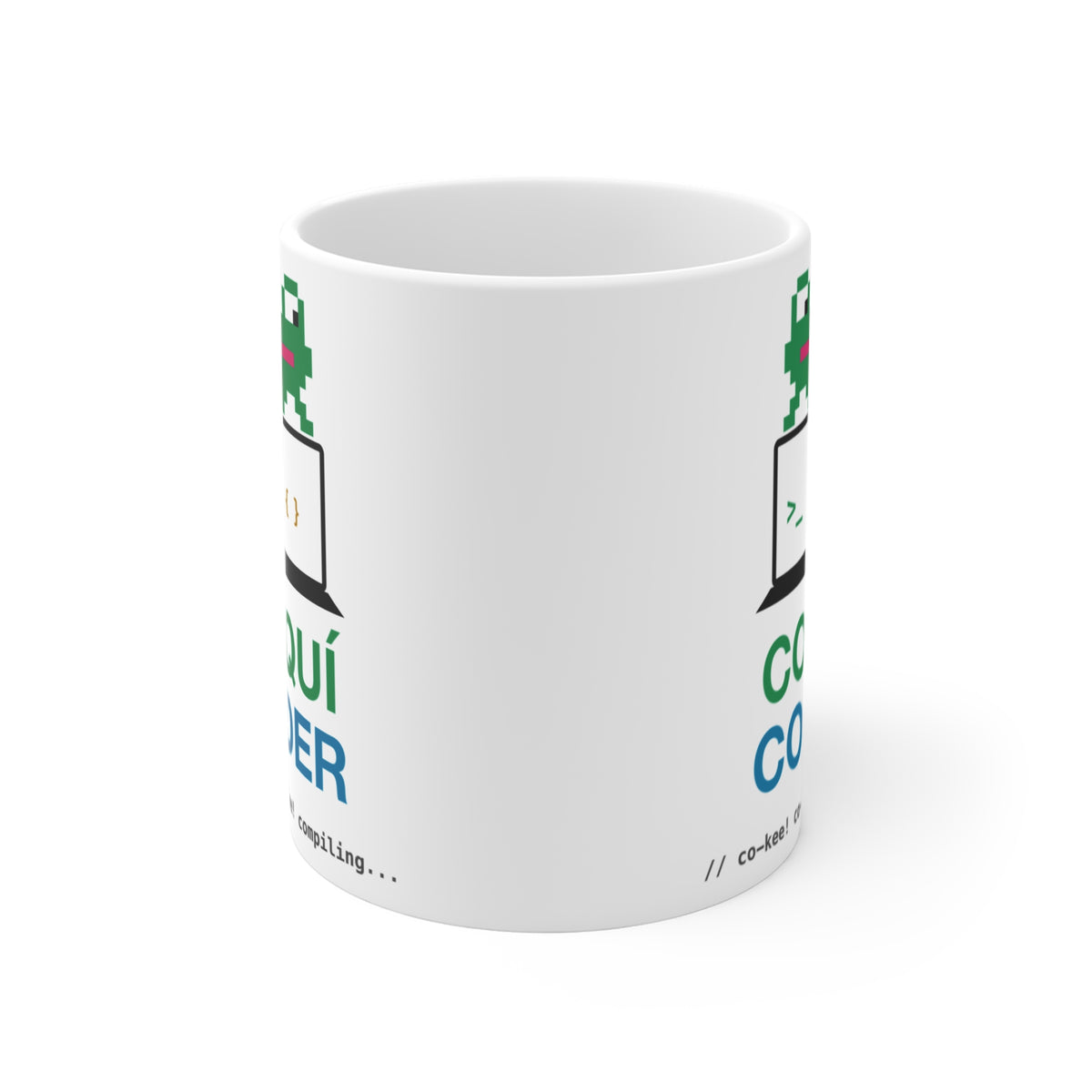 Coquí Coder Pixel Frog Mug, 11 oz