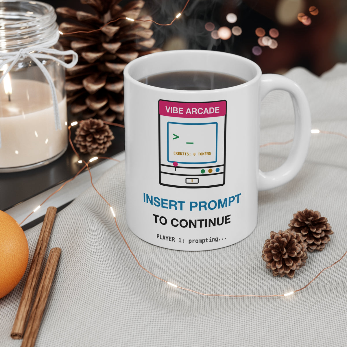 Insert Prompt To Continue Retro Arcade Mug, 11 oz