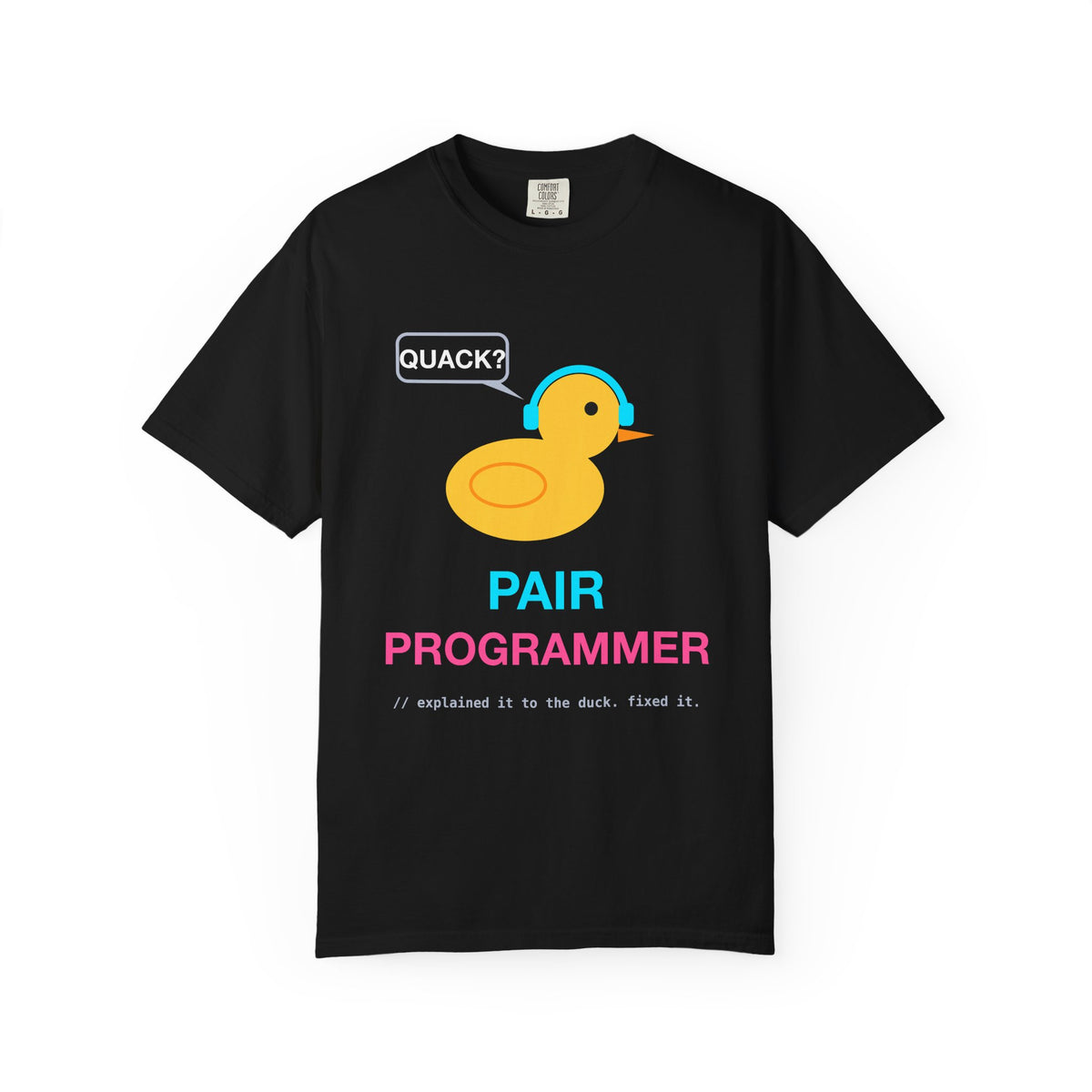 Pair Programmer Duck With Headphones Premium Garment-Dyed Tee
