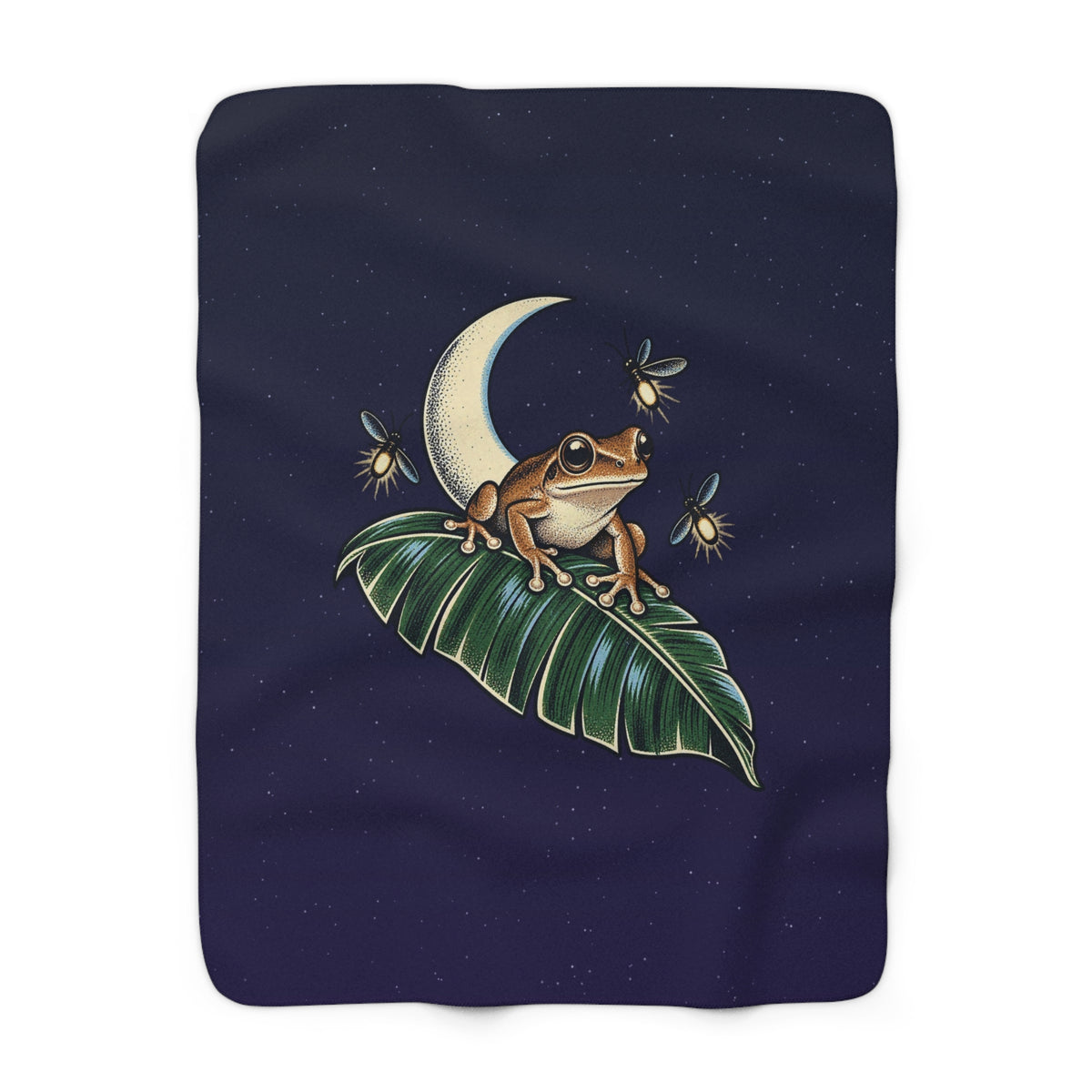 Coqui de Noche design on a sherpa fleece blanket