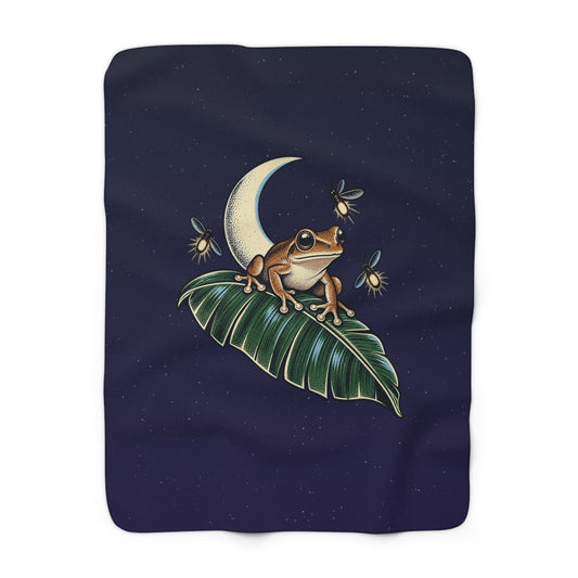 Coqui de Noche design on a sherpa fleece blanket