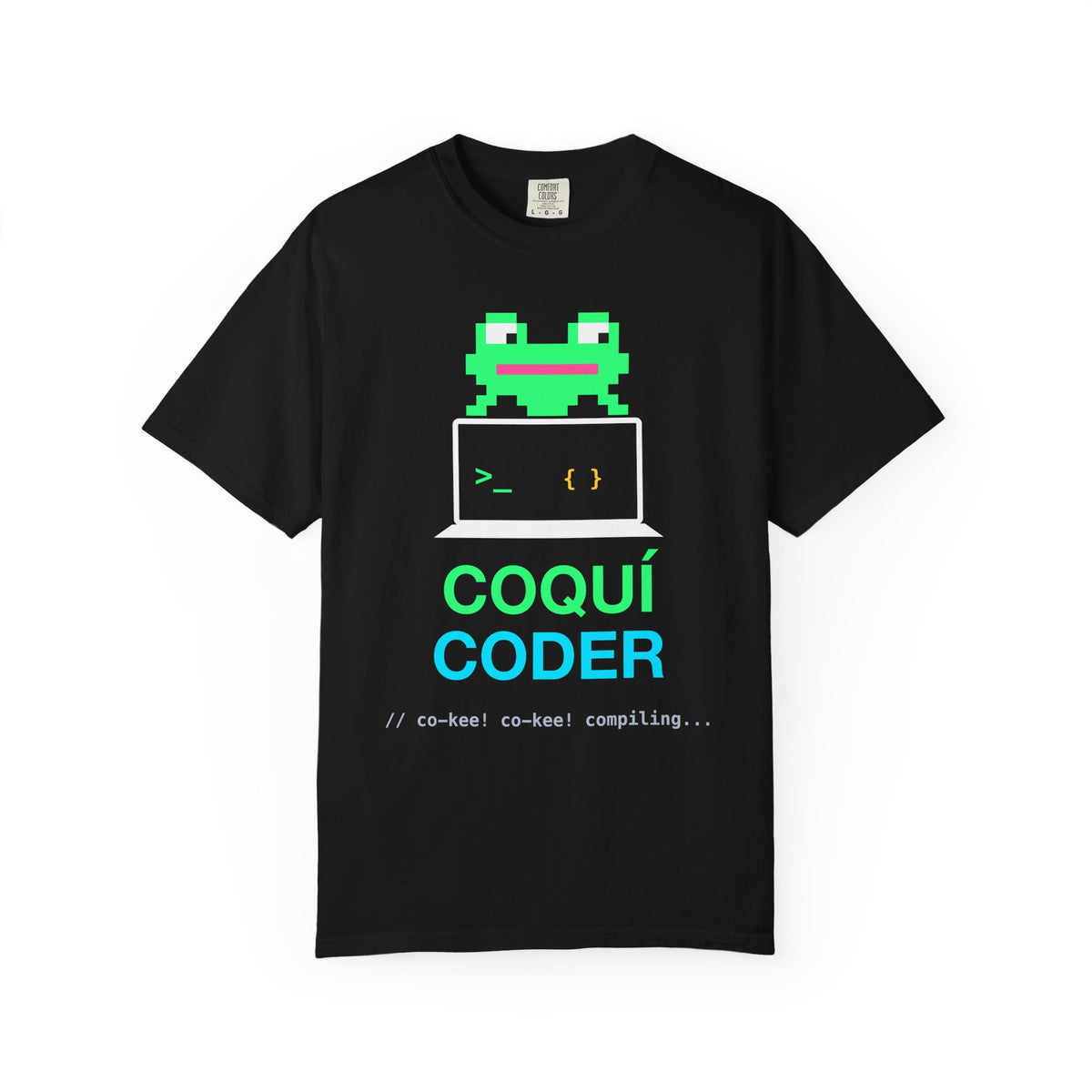 Coquí Coder Pixel Frog Premium Garment-Dyed Tee