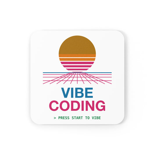 Vibe Coding Synthwave Sunset Coaster