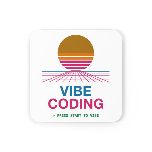 Vibe Coding Synthwave Sunset Coaster in the Vibe Coding Coaster Set of 4