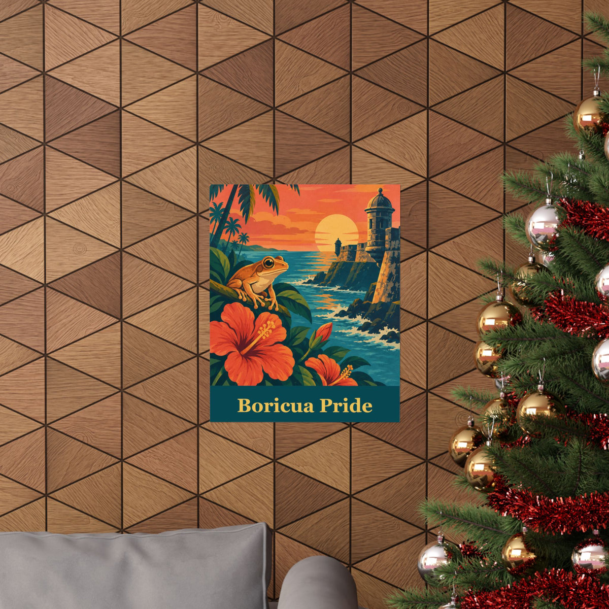 Boricua Pride Coqui Vintage Travel Poster
