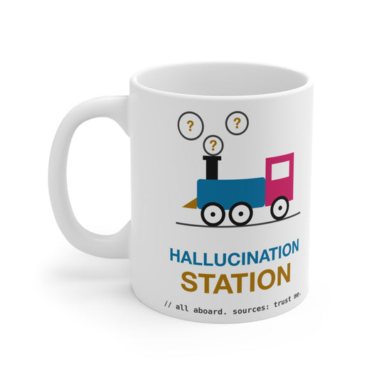 Hallucination Station Retro Train Mug, 11 oz