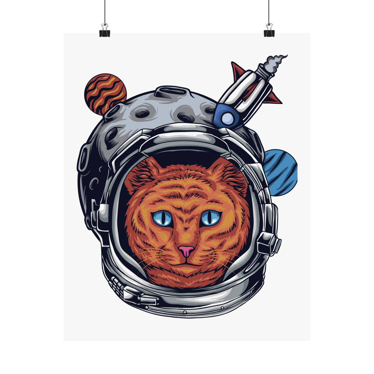 Boricat en la Luna design on a matte art poster, view 3