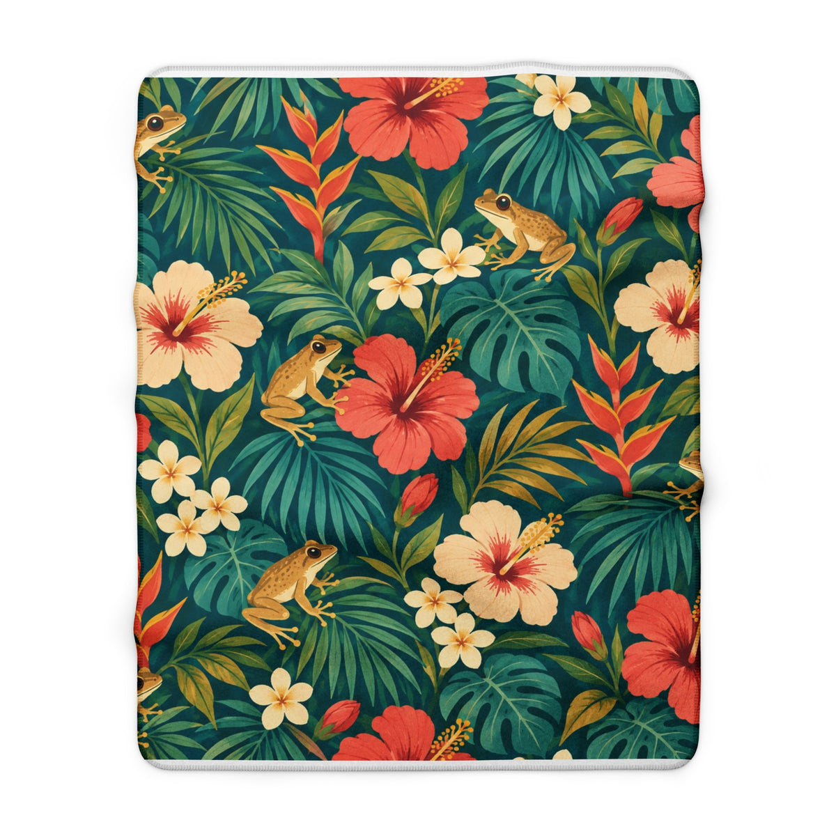 Boricua Tropical Coqui Sherpa Fleece Blanket
