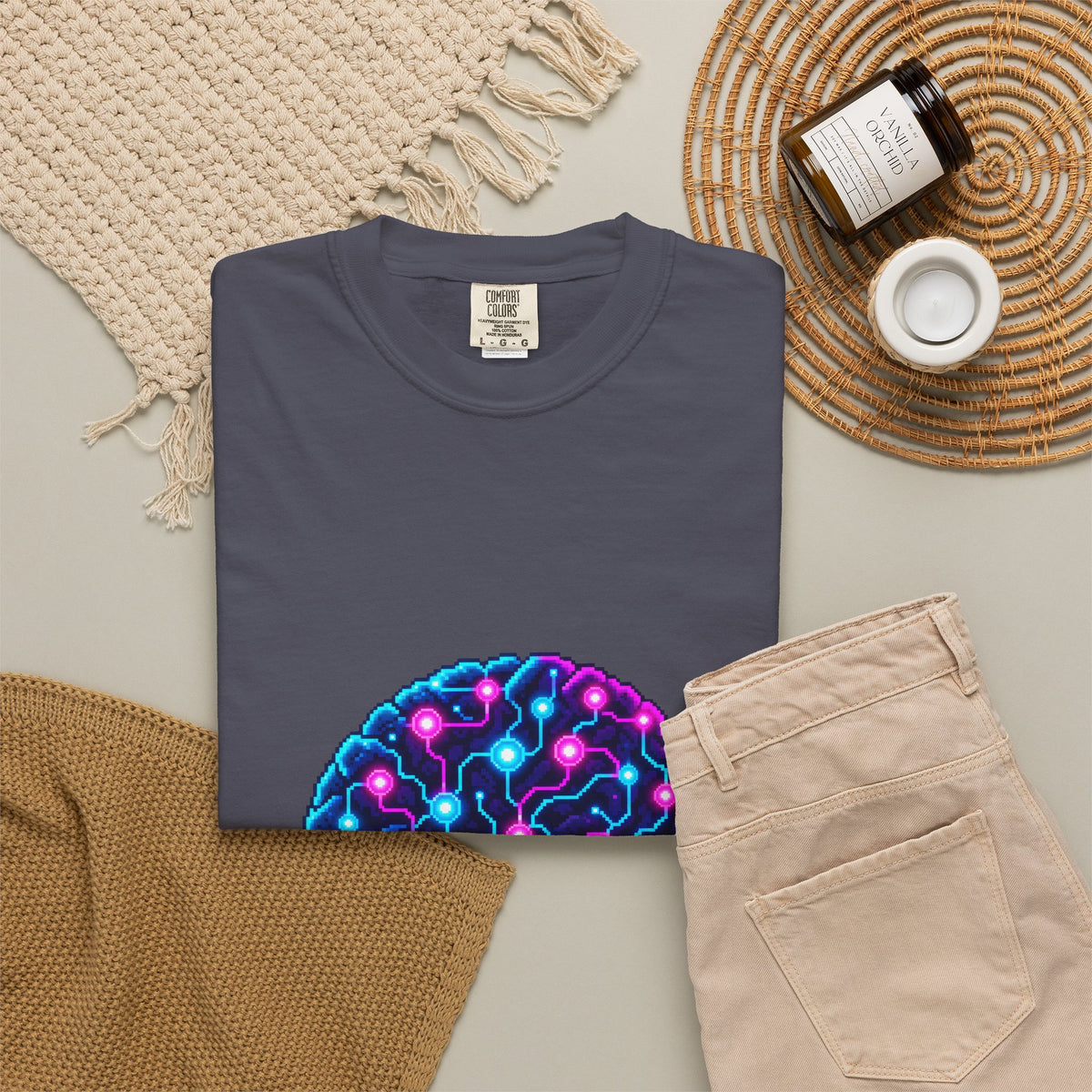 Geek AI Brain Premium Garment-Dyed Tee