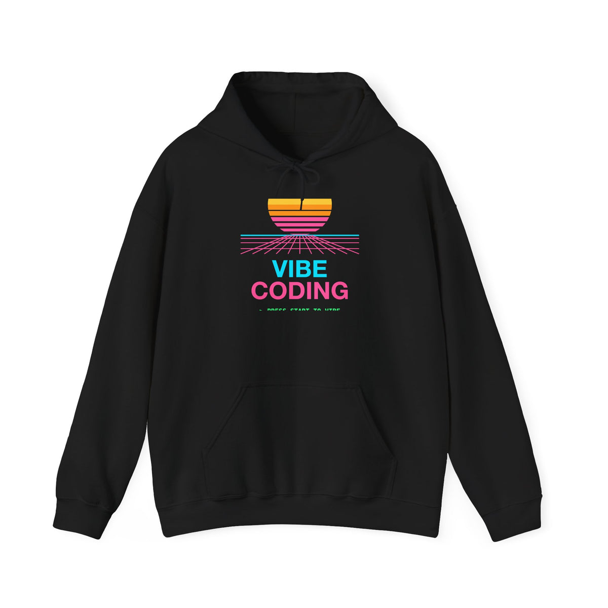 Vibe Coding Synthwave Sunset Classic Pullover Hoodie