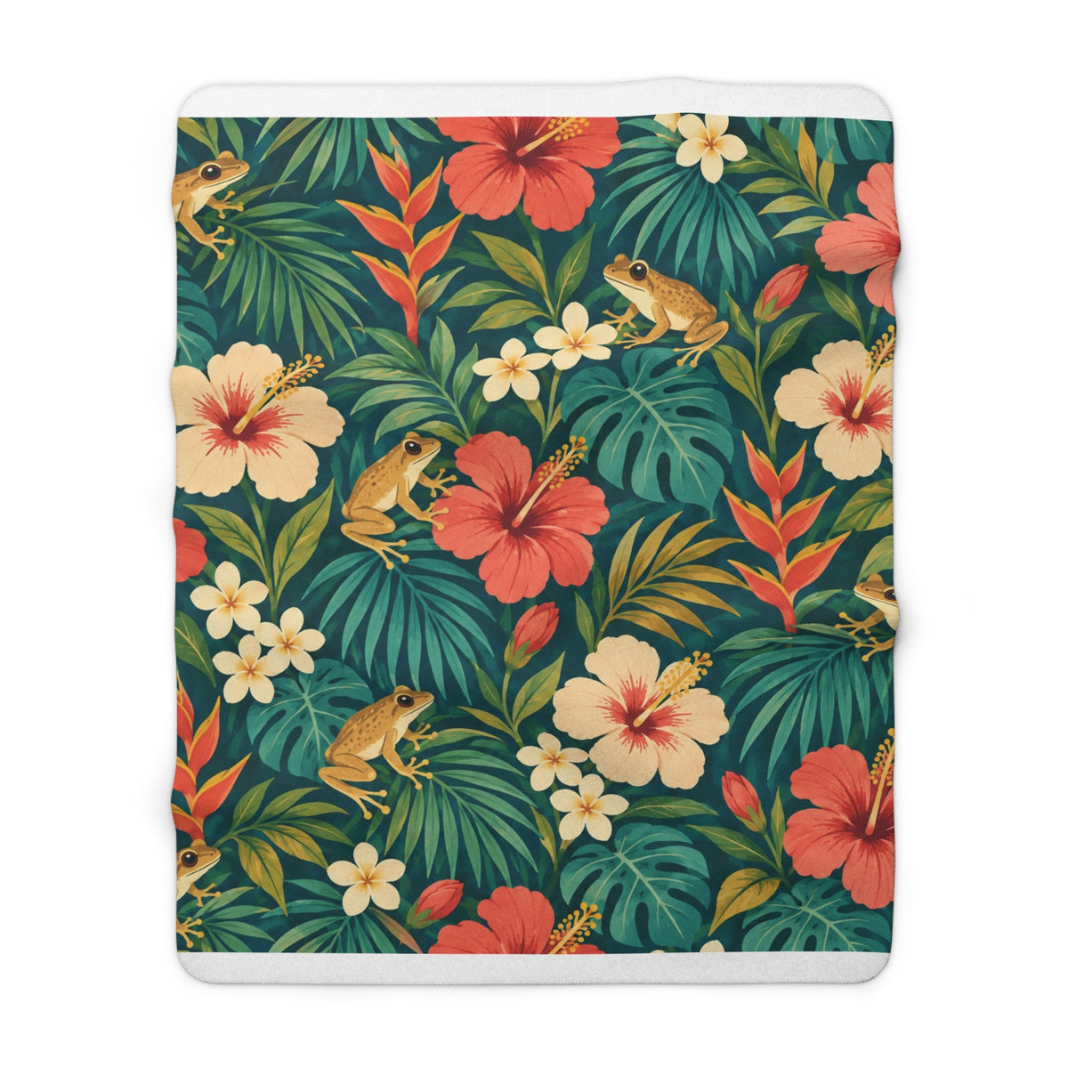 Boricua Tropical Coqui Sherpa Fleece Blanket