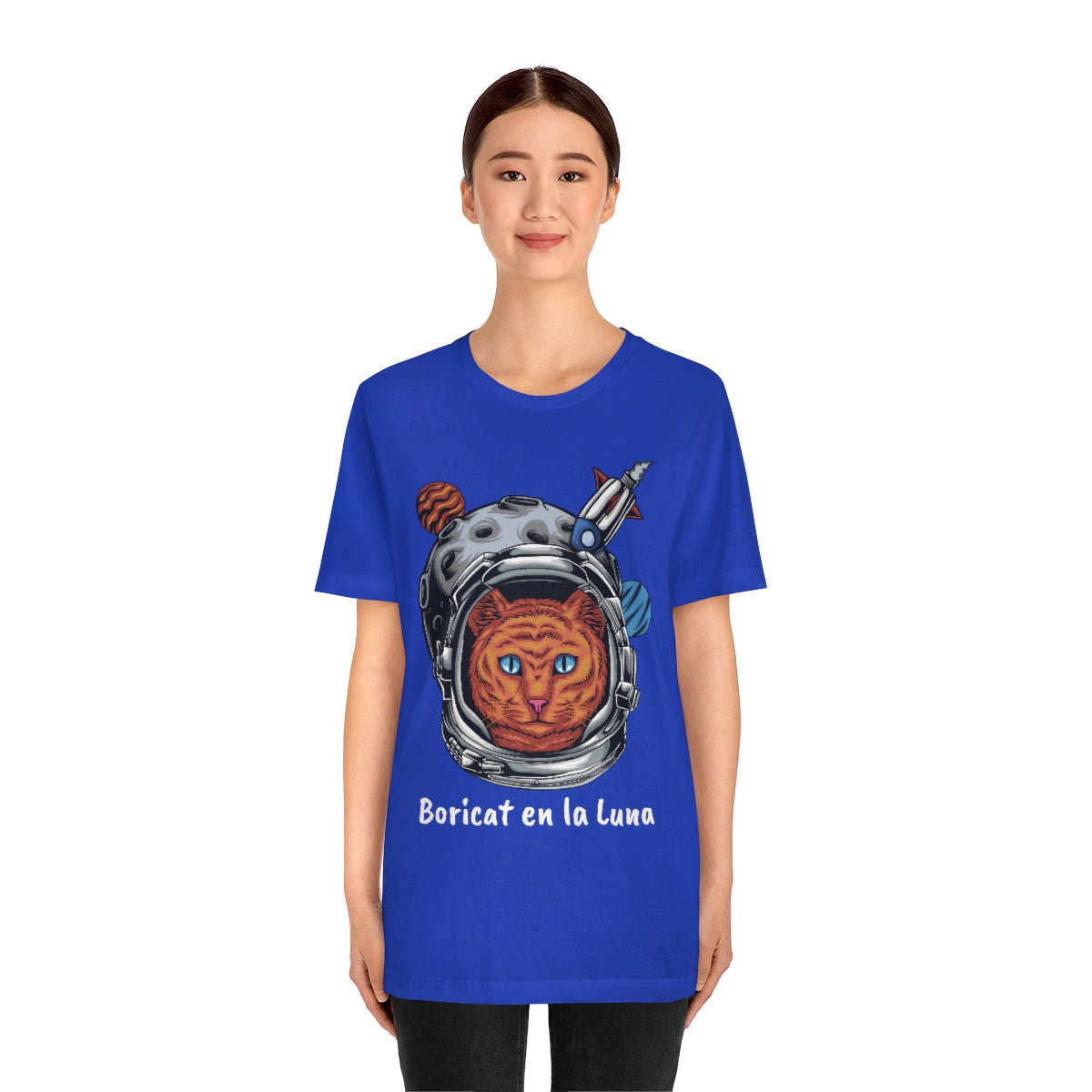 Boricat (Boricua) en la Luna Unisex Jersey Short Sleeve Tee
