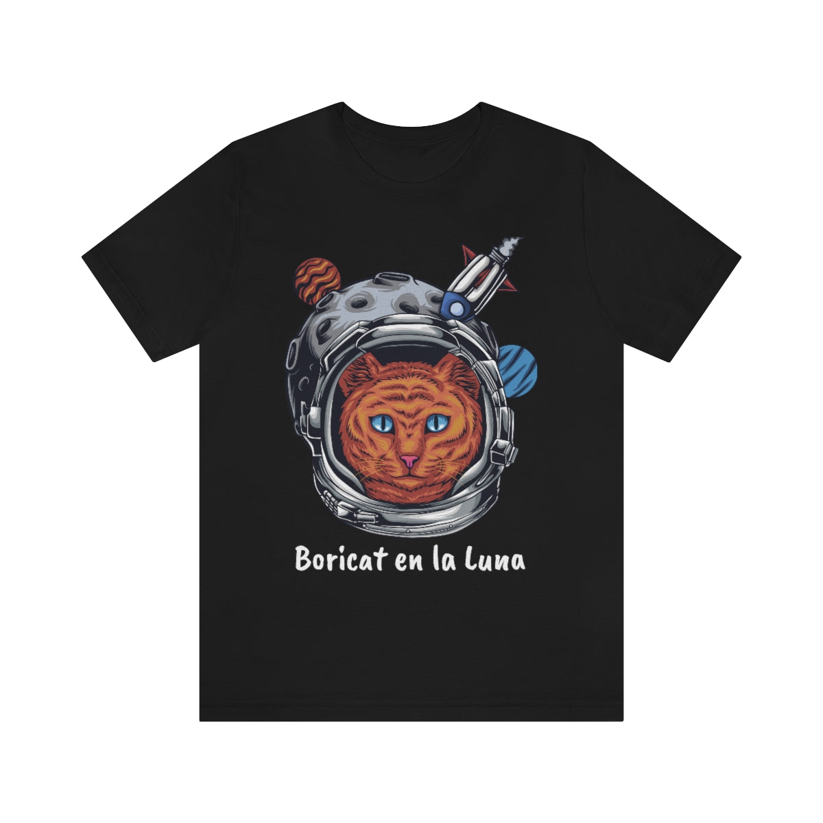 Boricat (Boricua) en la Luna Unisex Jersey Short Sleeve Tee