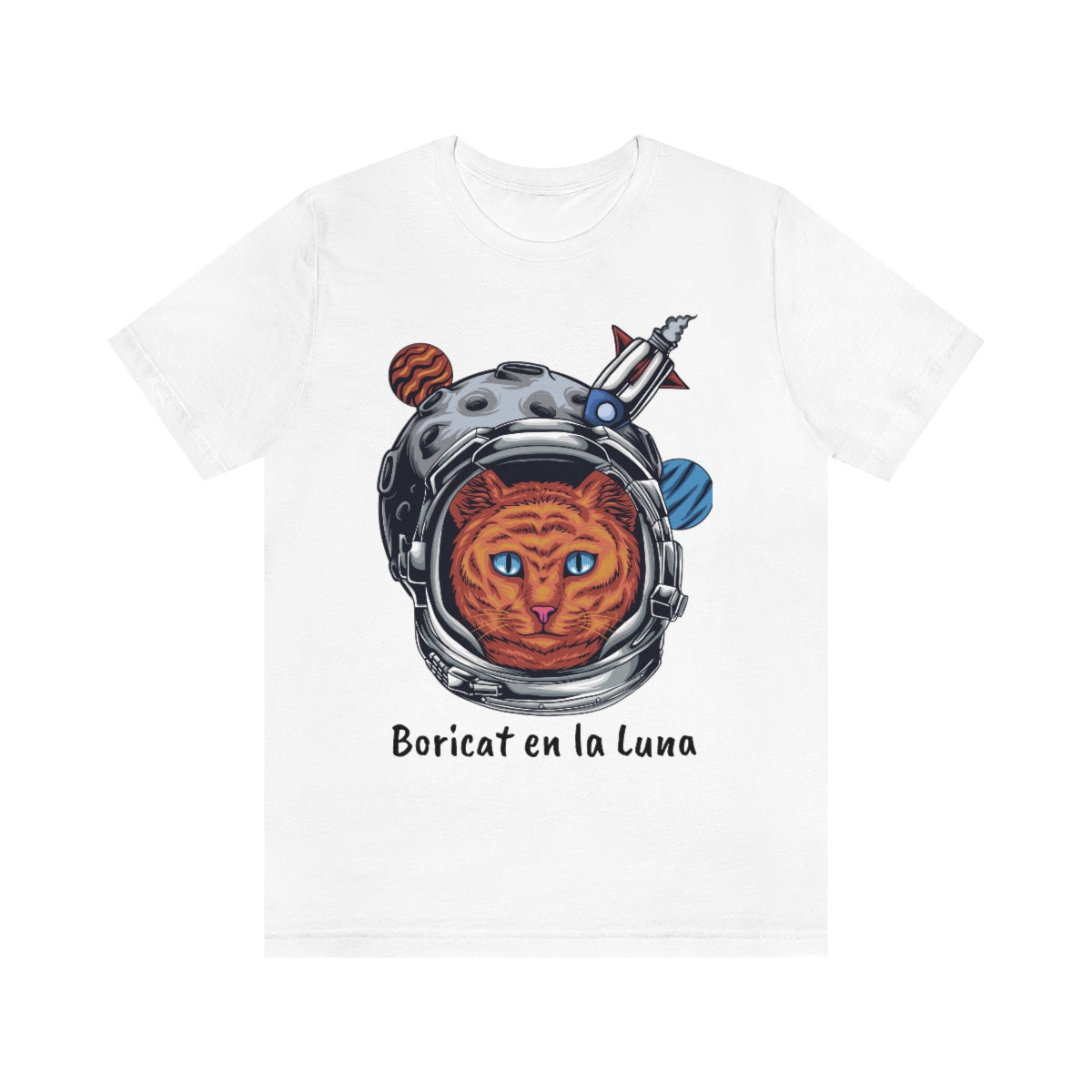 Boricat (Boricua) en la Luna Unisex Jersey Short Sleeve Tee